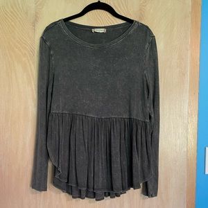 Altar’d State Gray Baby Doll Long Sleeve